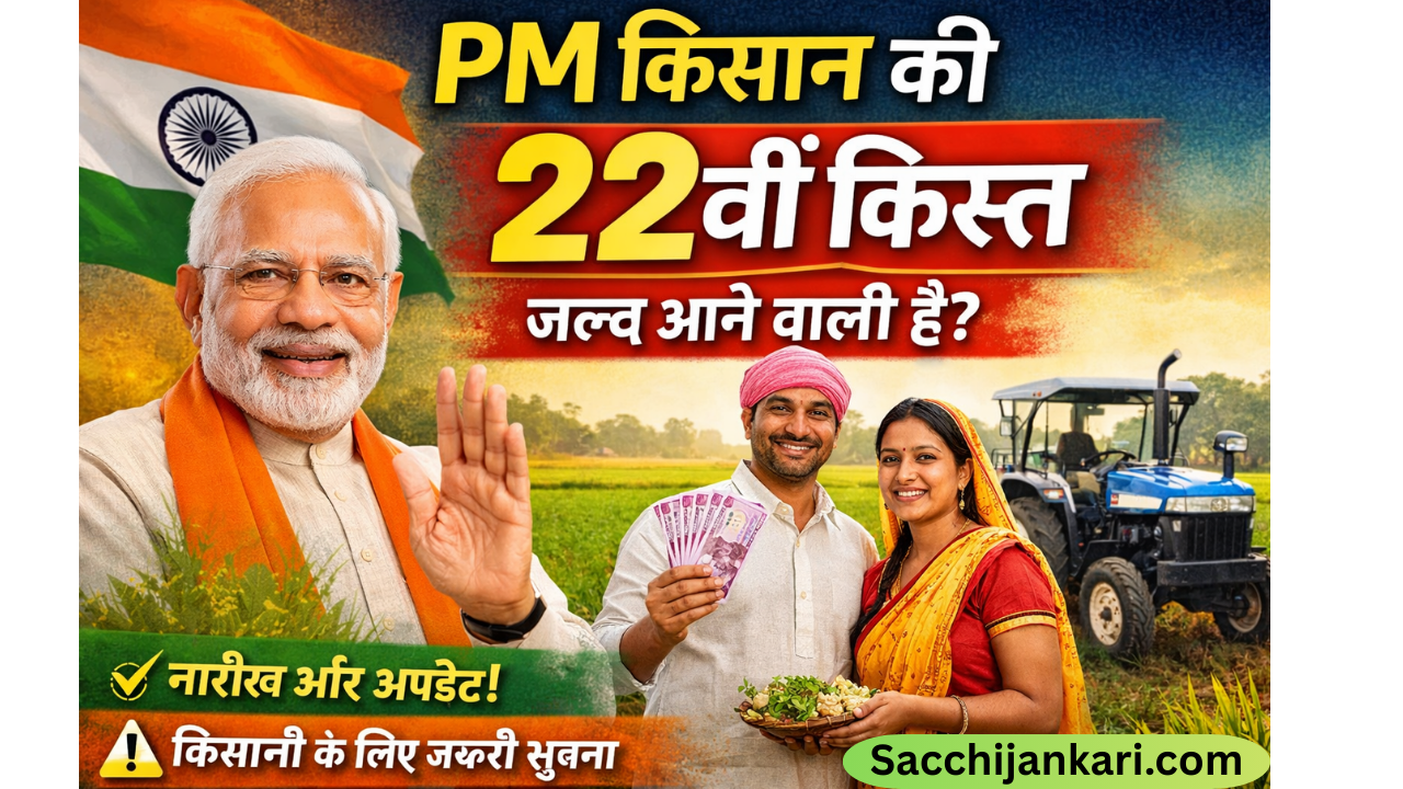 प्रधानमंत्री किसान सम्मान निधि योजना (PM-KISAN) भारत सरकार की एक बहुत ही महत्वपूर्ण केंद्रीय योजना है, जिसे किसानों को आर्थिक सहायता के लिए 1 फरवरी 2019 को शुरू किया गया है। इस योजना का संचालन कृषि एवं किसान कल्याण मंत्रालय करता है। PM Kisan yojna 22th Installment  का लाभ किसानो को जल्द ही मिलने वाला है।